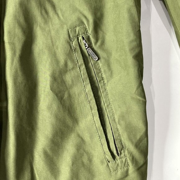 London Fog Green Windbreaker Style Full Zip Jacket Button Overlay Men Size Large - Picture 15 of 16